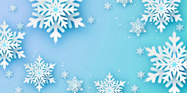 Icy Blue Big Snowflakes