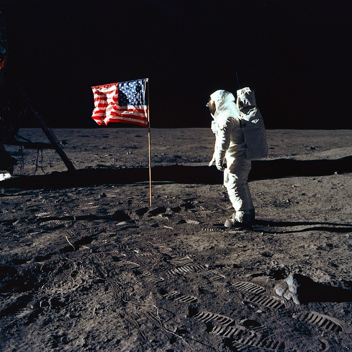 Astronaut and Flag